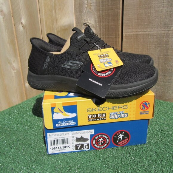 Skechers Shoes - Brand New Skechers Enslee Black Slip Ins Slip Resistant Sneakers Shoes Size 7.5